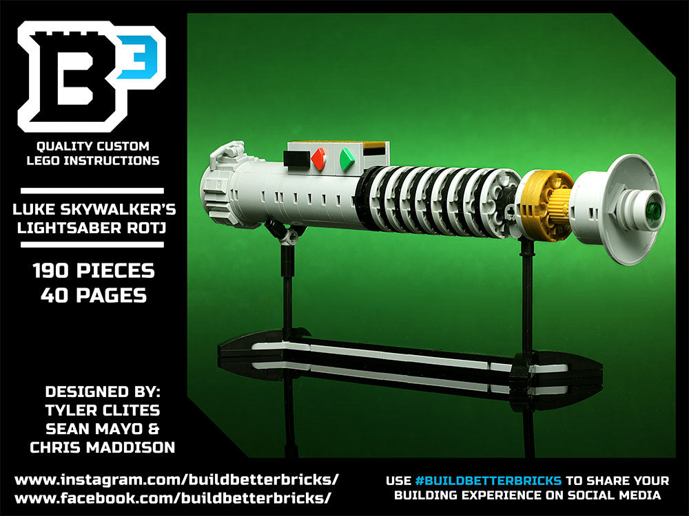 Luke Skywalker ROTJ Lightsaber w/ Stand - Custom MOC made with LEGO bricks