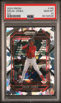 Graded 2023 Panini Prizm Druw Jones #140 Ice Rookie RC Baseball Card PSA 10 Gem Mint