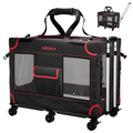 Katziela Mega Cruze Rolling Pet Carrier – Stress - Free Travel for Medium & Large Dogs 25”x17”x20”