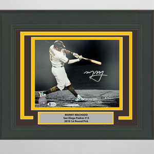 Framed Autographed/Signed Manny Machado San Diego Padres 8x10 Baseball Photo Beckett BAS COA