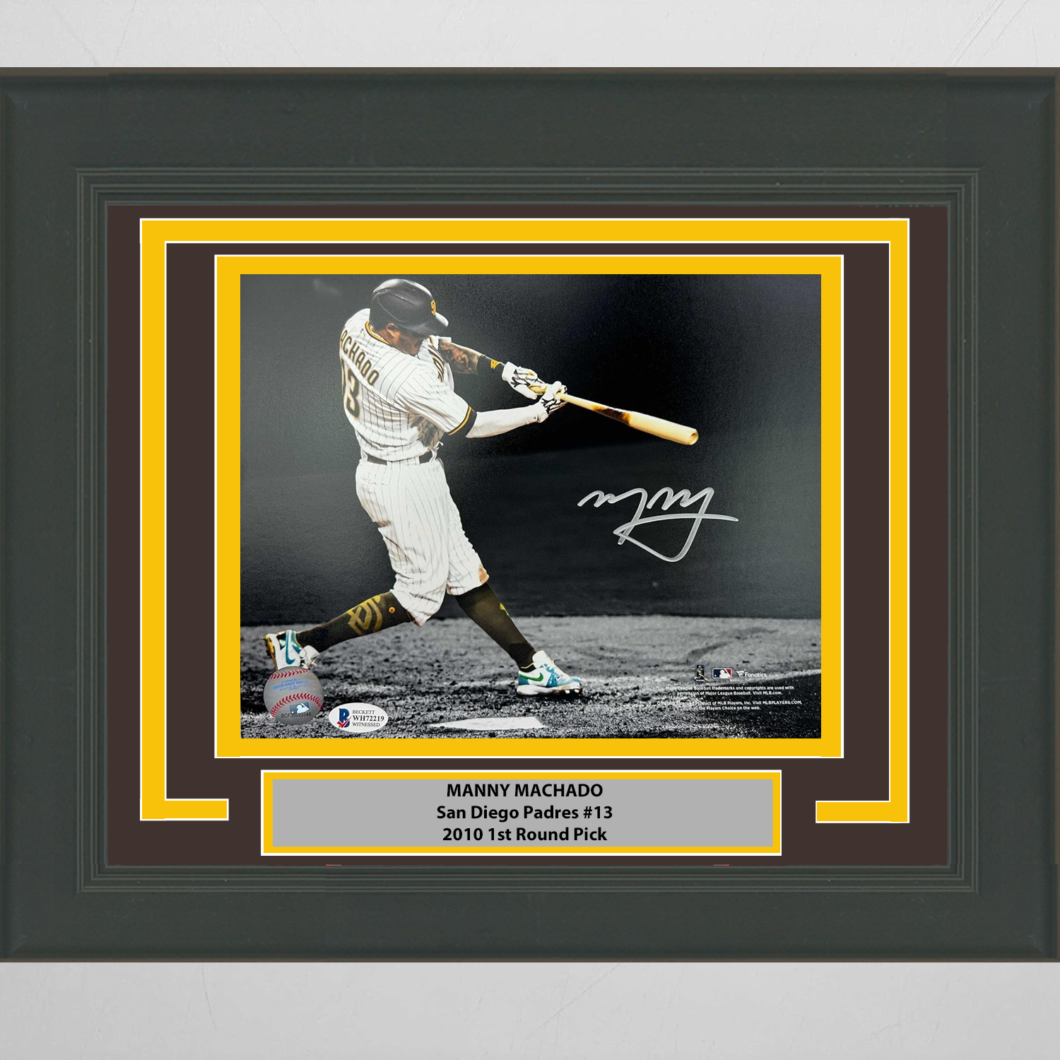 Framed Autographed/Signed Manny Machado San Diego Padres 8x10 Baseball Photo Beckett BAS COA