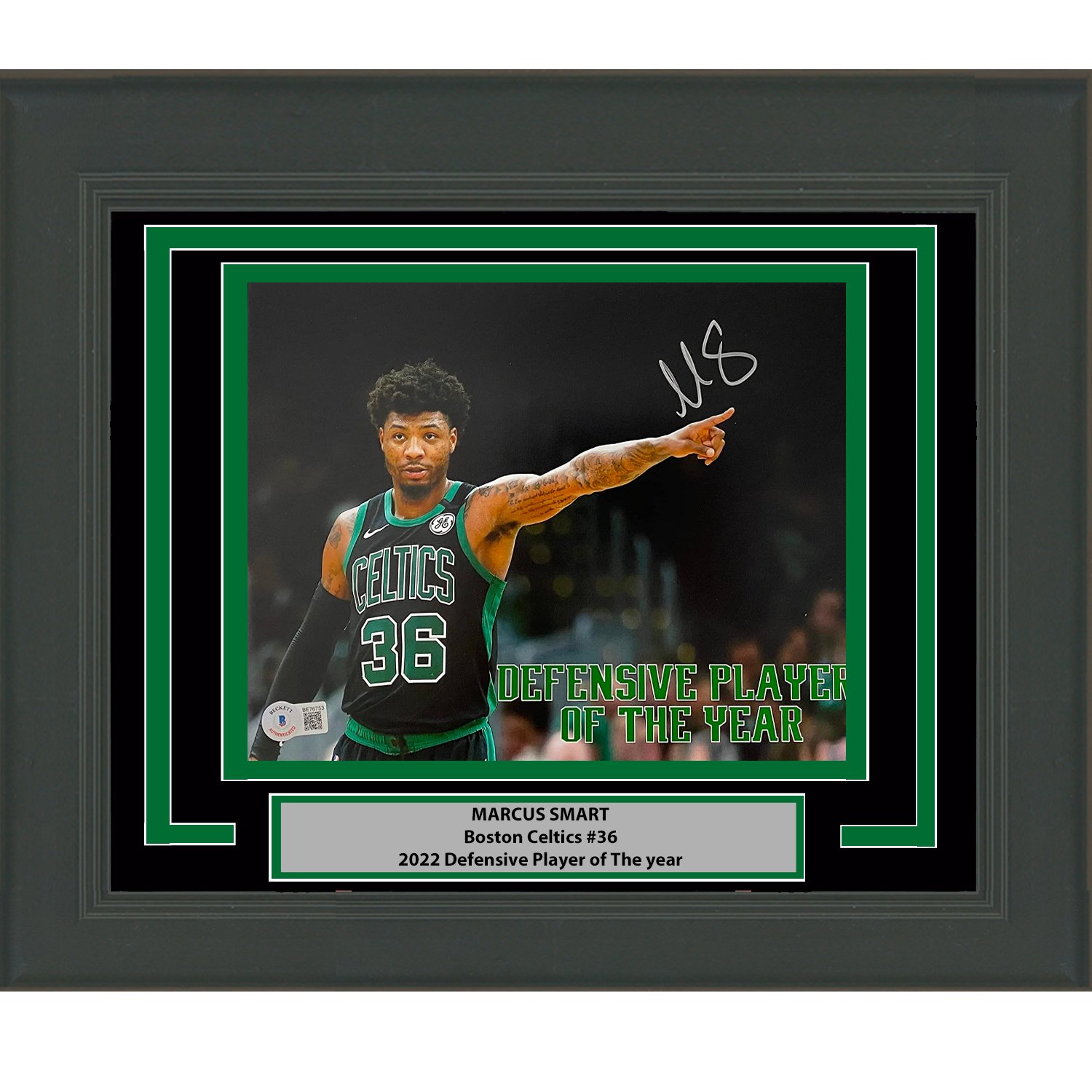 Framed Autographed/Signed Marcus Smart Boston Celtics 8x10 Basketball Photo Beckett BAS COA