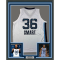 Framed Autographed/Signed Marcus Smart 35x39 Memphis White Basketball Jersey Beckett BAS COA
