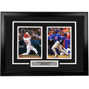 Framed Mark McGwire and Sammy Sosa 1998 Home Run Race 17x23 Dual Baseball Photo