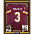 Framed Autographed/Signed Mark Moseley 35x39 82 MVP Washington Burgundy Football Jersey Beckett BAS COA