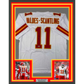 Framed Autographed/Signed Marquez Valdes-Scantling 35x39 Kansas City White Football Jersey Beckett BAS COA