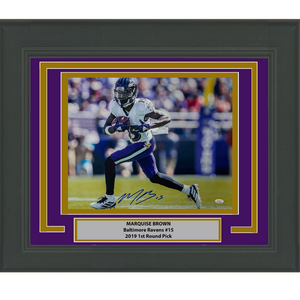 Framed Autographed/Signed Marquise Brown Baltimore Ravens 16x20 Football Photo JSA COA #3