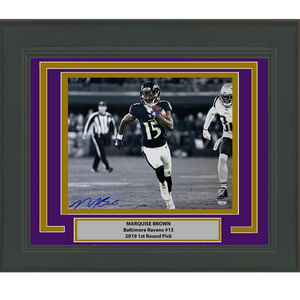 Framed Autographed/Signed Marquise Brown Baltimore Ravens 16x20 Football Photo JSA COA #5