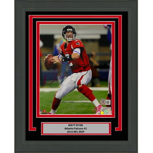 Framed Autographed/Signed Matt Ryan Atlanta Falcons 8x10 Football Photo Beckett BAS COA #5