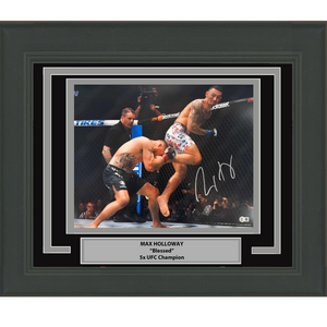 Framed Autographed/Signed Max Holloway UFC MMA Ultimate Fighting 16x20 Photo Beckett BAS JSA COA