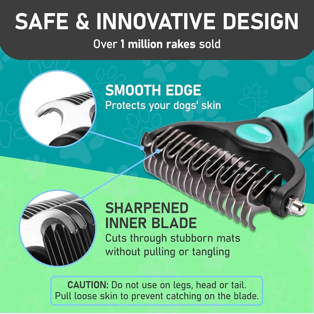 Maxpower Dual-Sided Pet Grooming Rake for Dogs & Cats – Dematting Tool