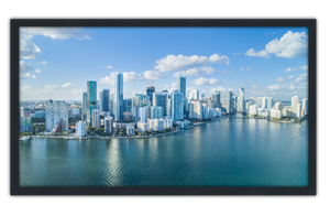 Professionally Framed Miami Florida Skyline High-Resolution Panoramic Photo 12x22 Wall Art