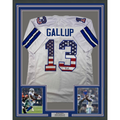 Framed Autographed/Signed Michael Gallup 35x39 Dallas America's Team White Football Jersey Tristar COA