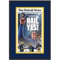 Framed The Detroit News Michigan Wolverines Hail Yes Stadium Edition 2023 NCAA CFP National Champions 14x23 Newspaper Cover Photo Professionally Matted V2