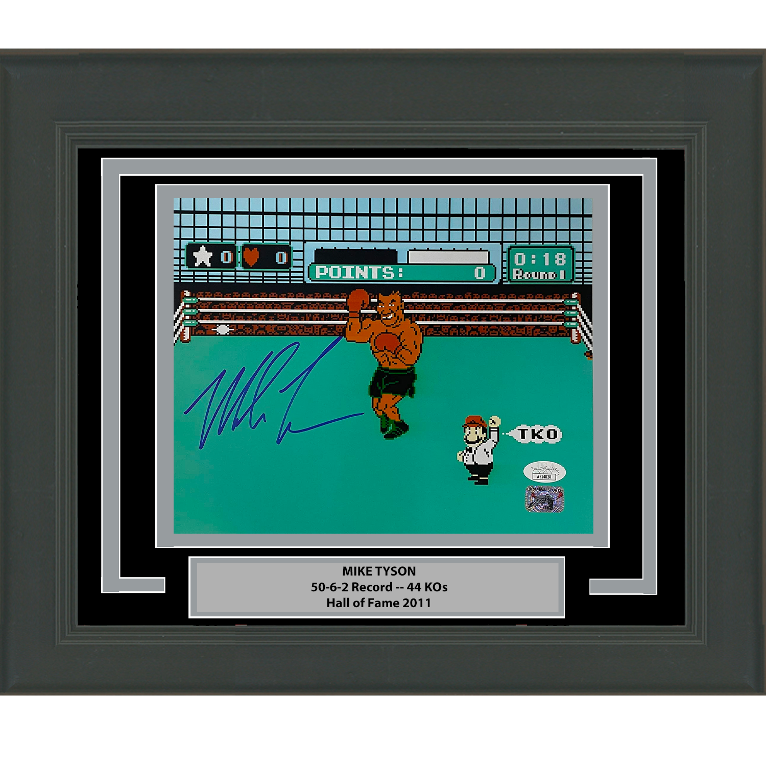 Framed Autographed/Signed Mike Tyson Punchout Nintendo Video Game Boxing 8x10 Photo JSA COA
