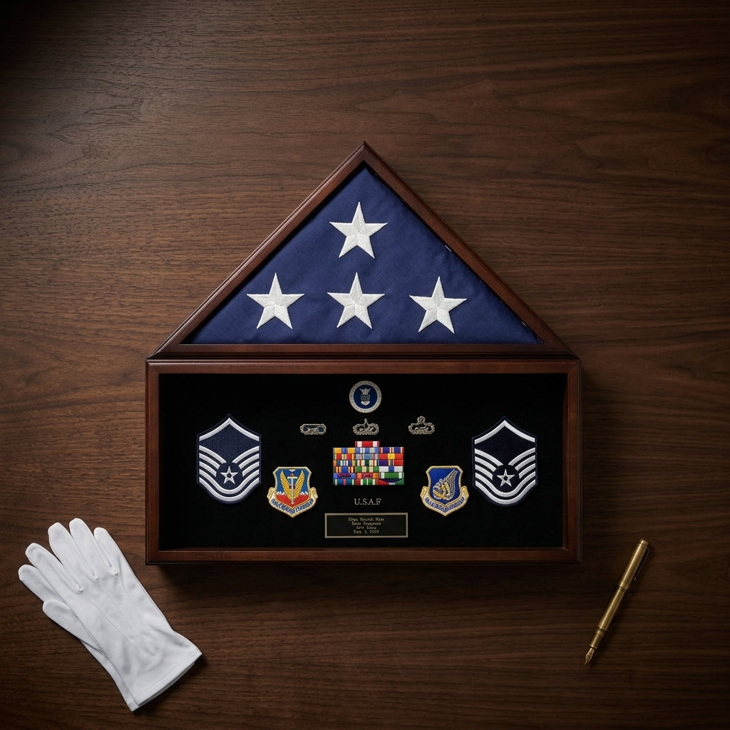 Large Flag and Memorabilia Display Cases - Fit 3' x 5' Flag.