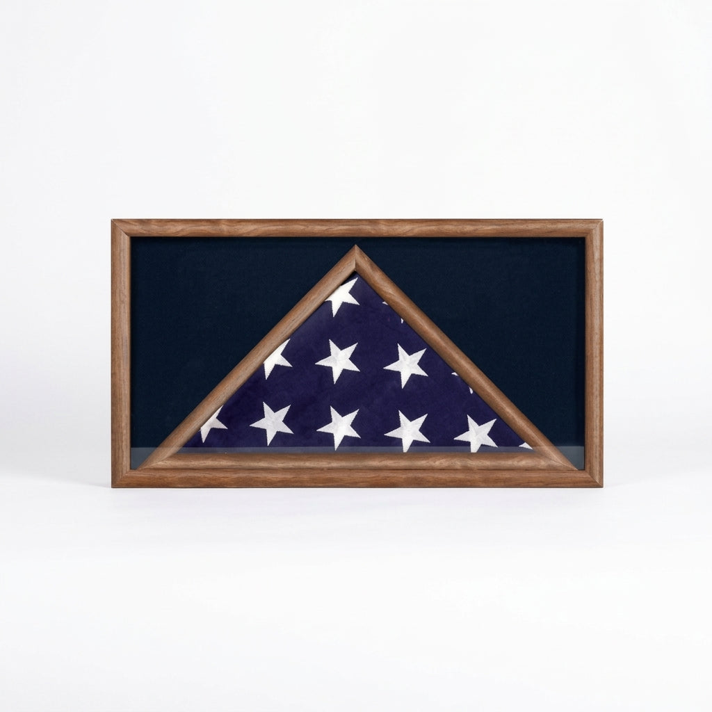 Large Military Flag and Medal Display Case - Shadow Box - Fit 3" x 5" Flag.