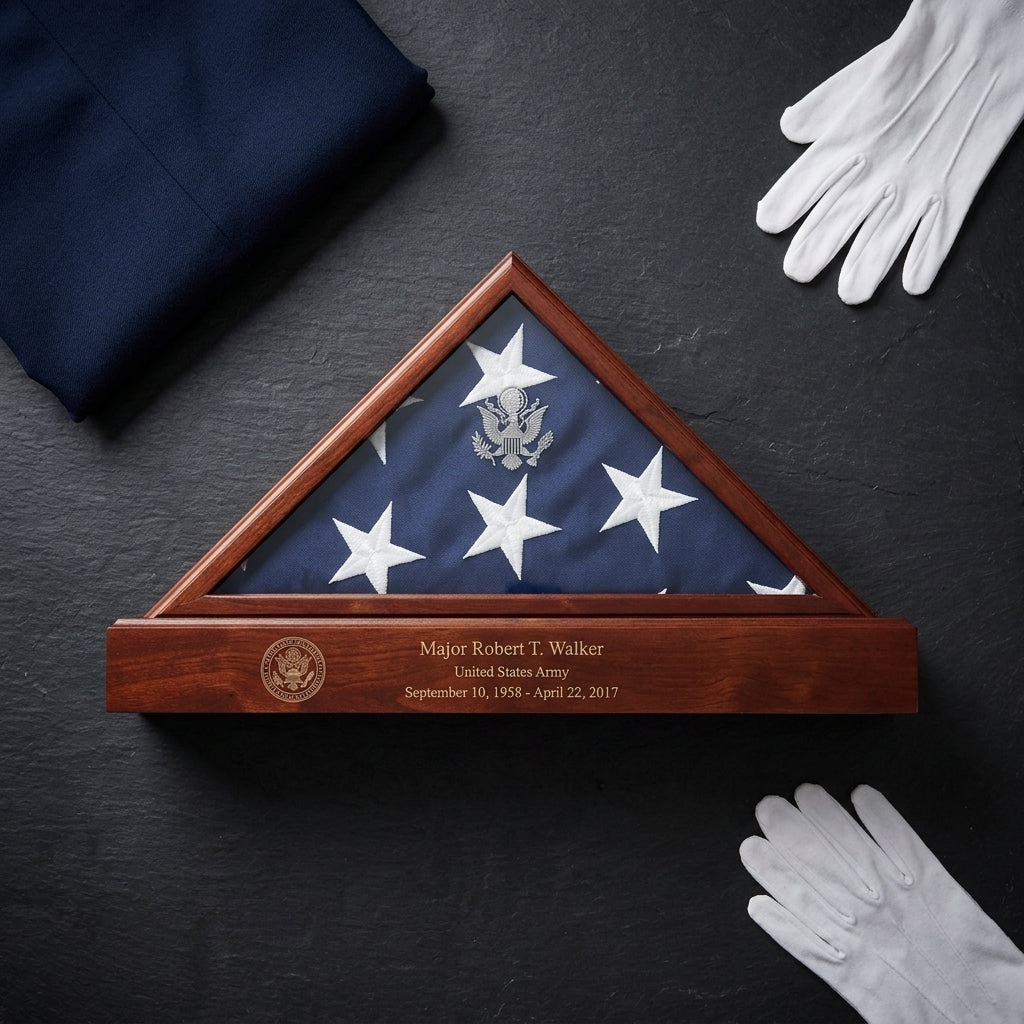 American Flag Cases - Flag and Pedestal Display Case