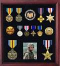 Military Medal Display case, American medal Shadowbox - Black