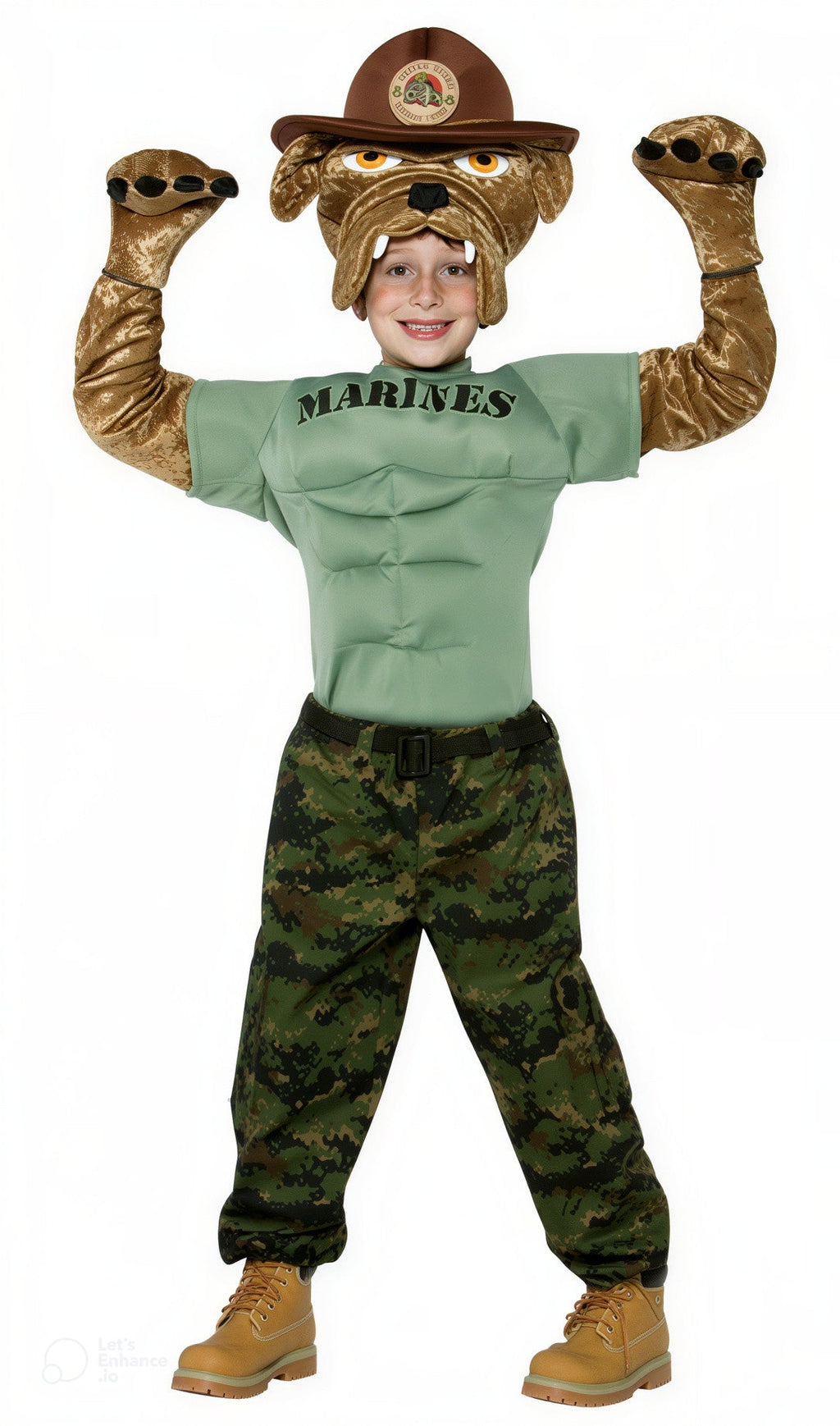 Military Soldier Chesty the Marine Bulldog Child Costume Size