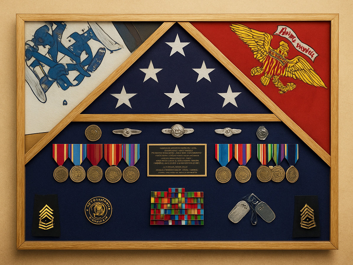Flag Shadow case, 3 Flag Military Shadow Box - Fit 3' x 5' Flag or Fit 5' x 9.5' Casket Flag.
