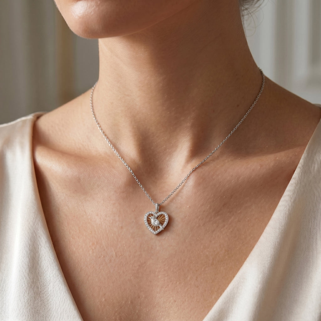 Little Bird Heart Necklace for Women
