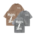 Modelo "Out Of This World" Western Tee – Retro UFO Cowboy Graphic Shirt