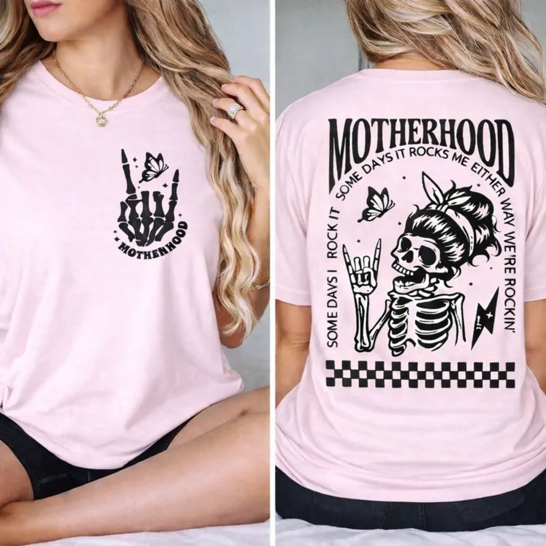 "Motherhood: Sometimes I Rock It" T-Shirt – Funny Relatable Mom Graphic Tee, Premium 100% Cotton Motherhood Life Top, Made in USA
