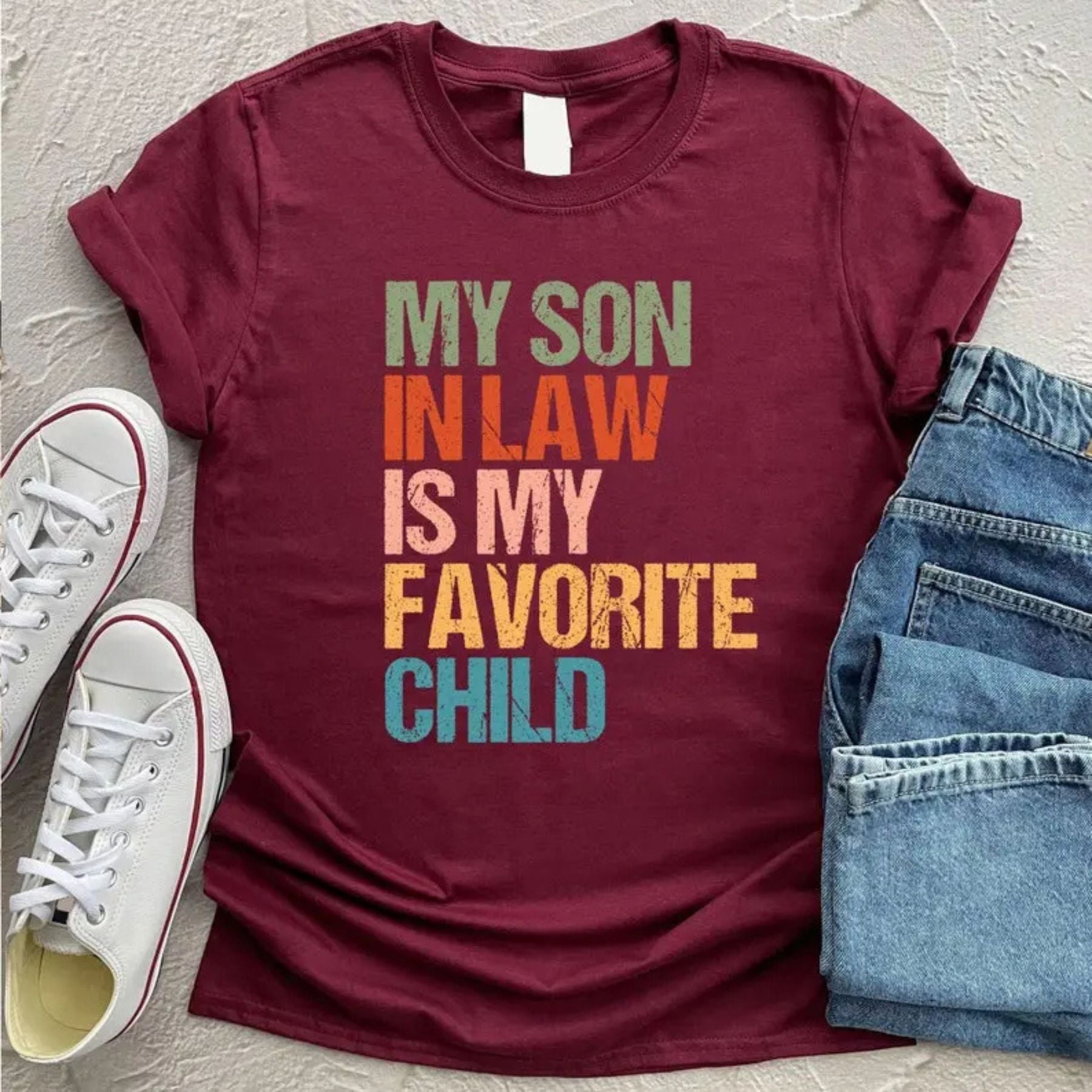 My Son In Law Is My Favorite Child T-Shirt – Funny Retro Family Humor Graphic Tee, Unisex Cotton Shirt