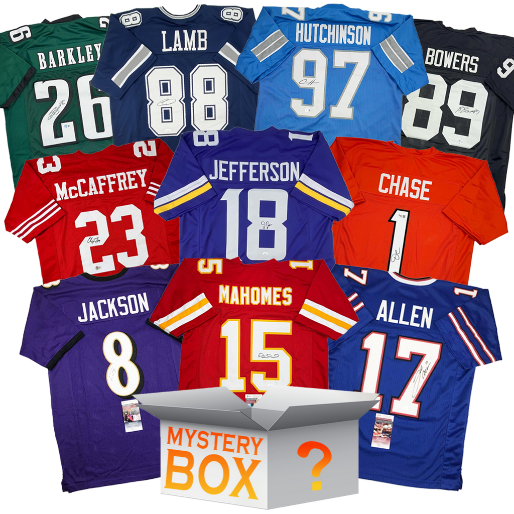 Active Pro Bowler Autographed/Signed Football Jersey Mystery Box with PSA JSA or Beckett COA
