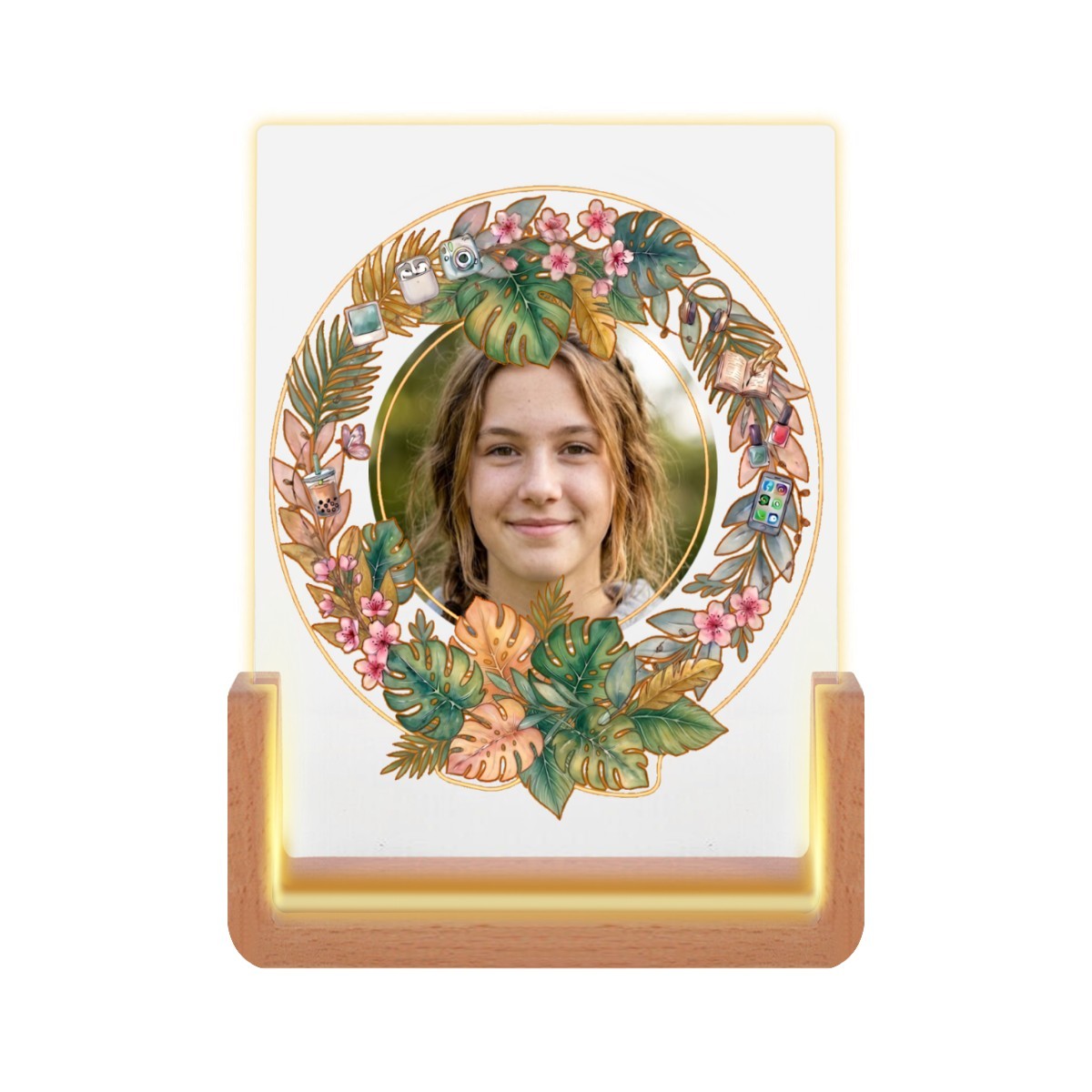 Her Face in Lights — Upload your Photo — USB Night Light