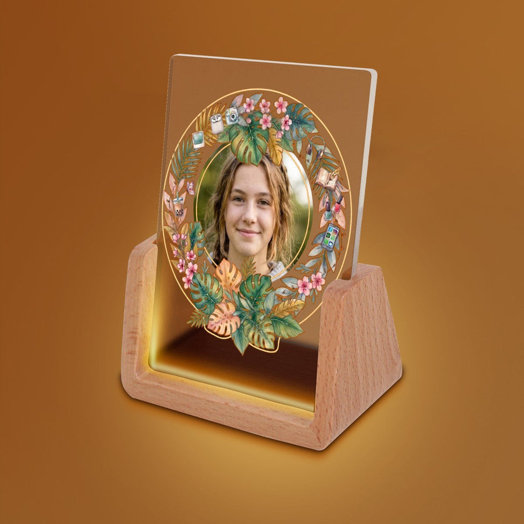Her Face in Lights — Upload your Photo — USB Night Light