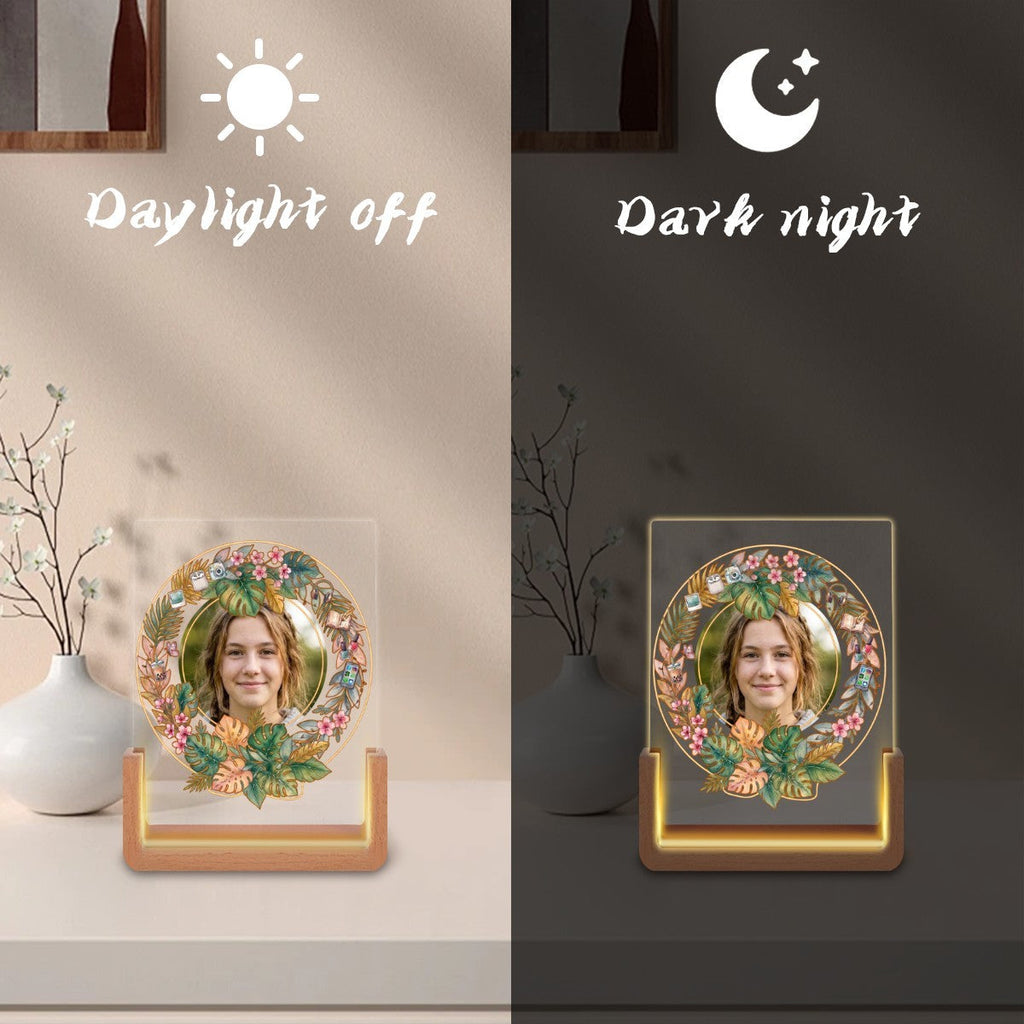 Her Face in Lights — Upload your Photo — USB Night Light