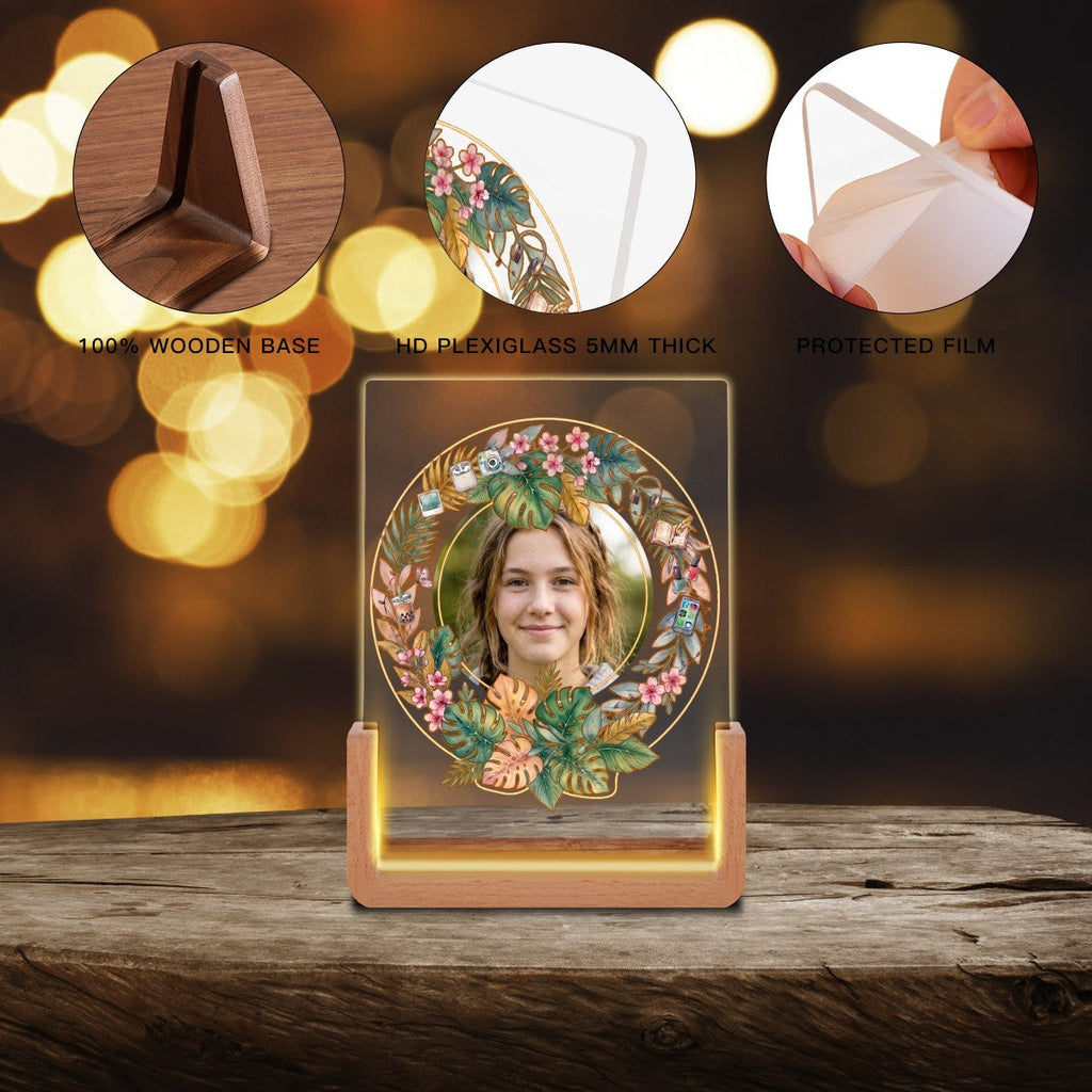 Her Face in Lights — Upload your Photo — USB Night Light