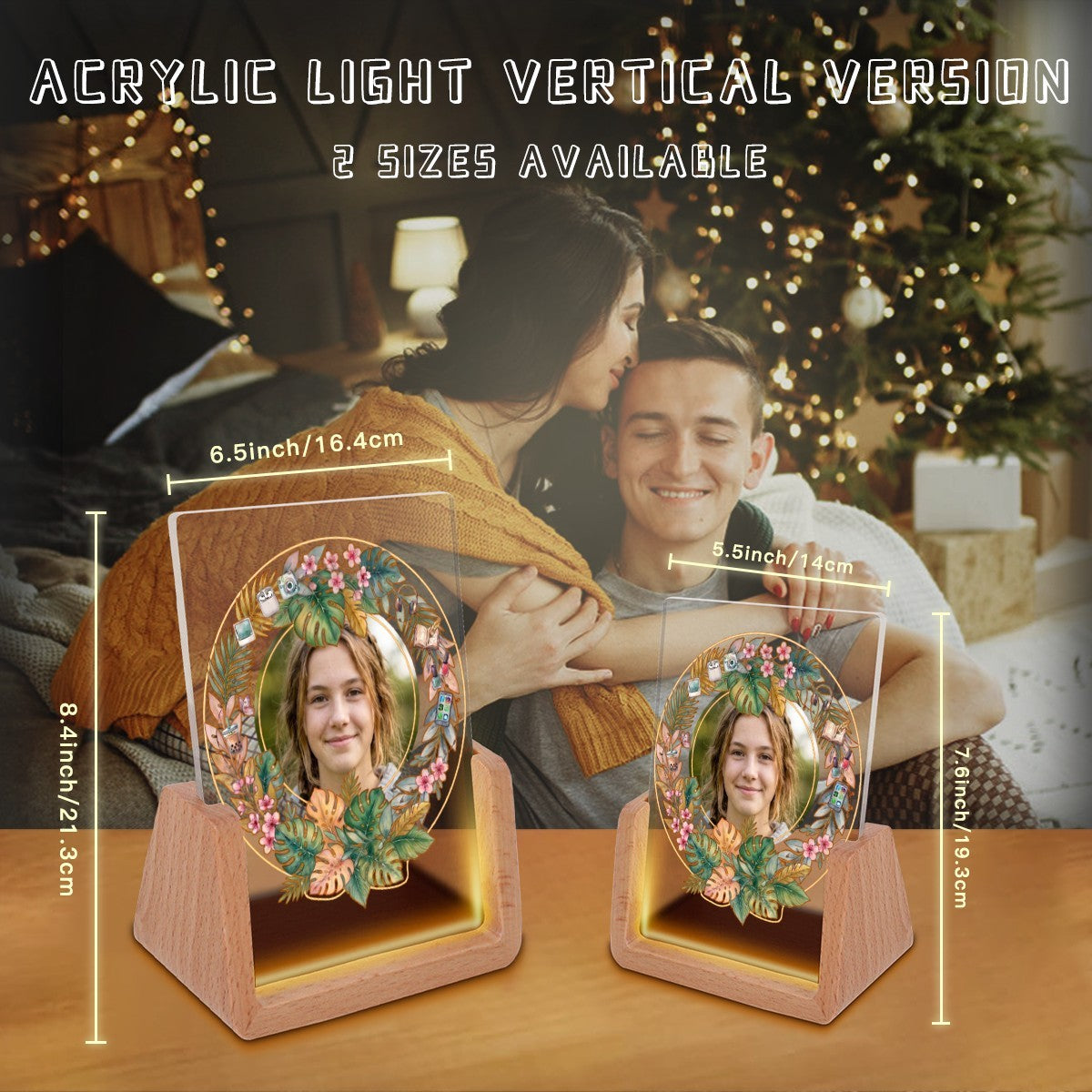 Her Face in Lights — Upload your Photo — USB Night Light