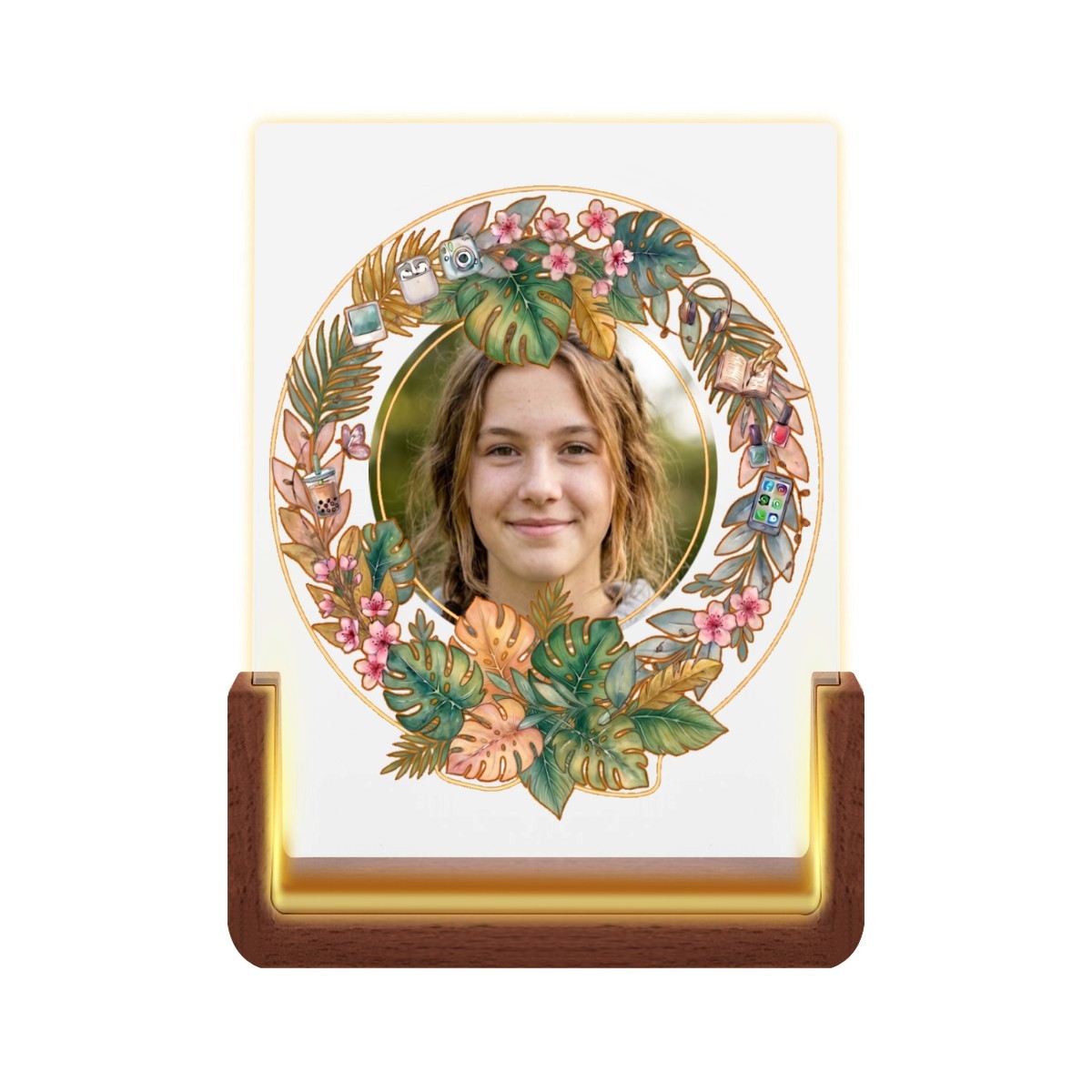Her Face in Lights — Upload your Photo — USB Night Light