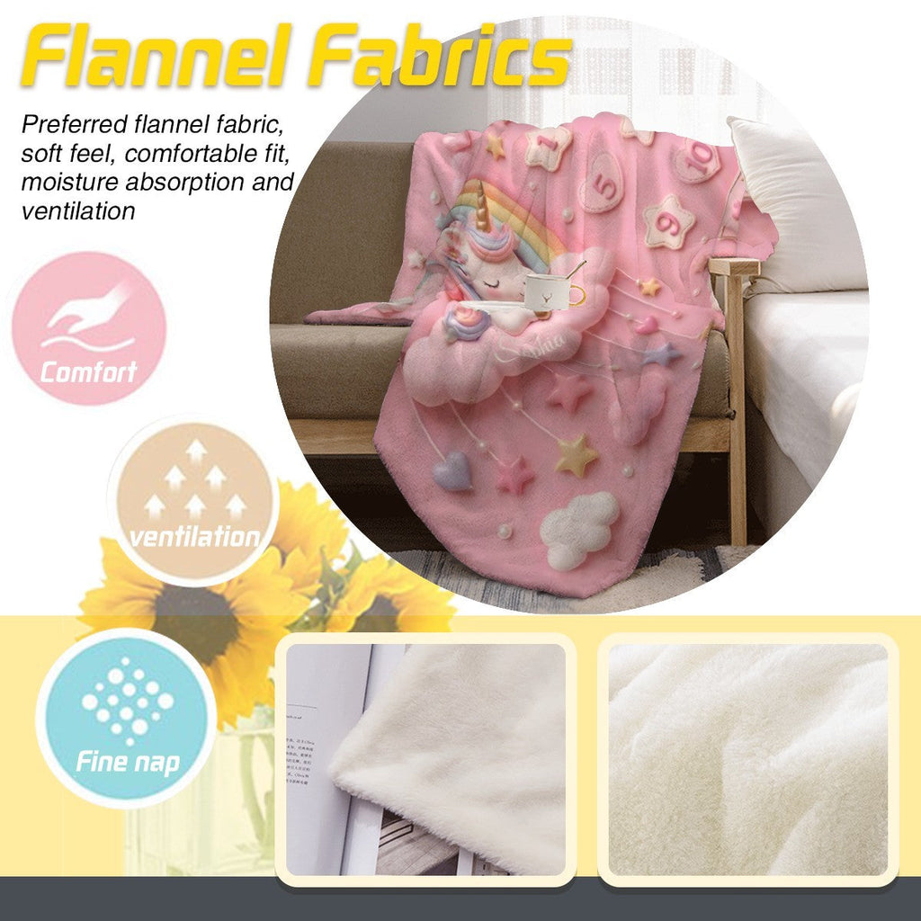 Pink Unicorn Baby Milestone Blanket | Monthly Photo Prop for Newborns & Babies