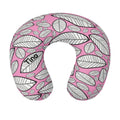 Personalized Sketched Leaf Travel Neck Pillow | Custom Name Gift