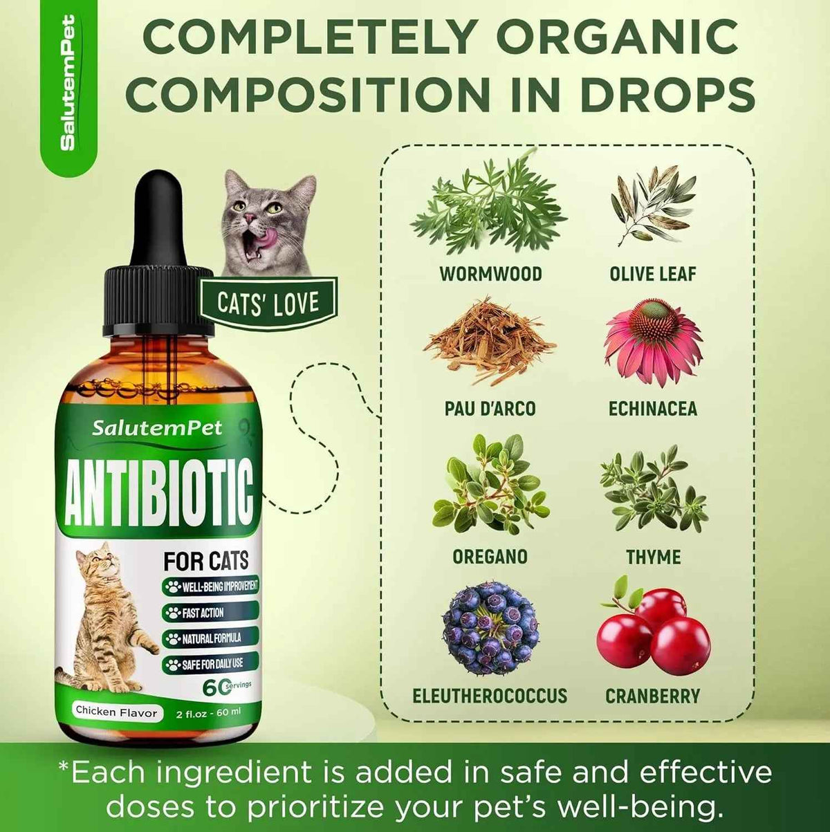 Natural Immune Support Drops for Cats Chicken Flavor 2oz