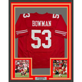 Framed Autographed/Signed NaVorro Bowman 35x39 San Francisco Red Football Jersey Beckett BAS COA