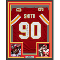 Framed Autographed/Signed Neil Smith 35x39 Kansas City Red Football Jersey JSA COA