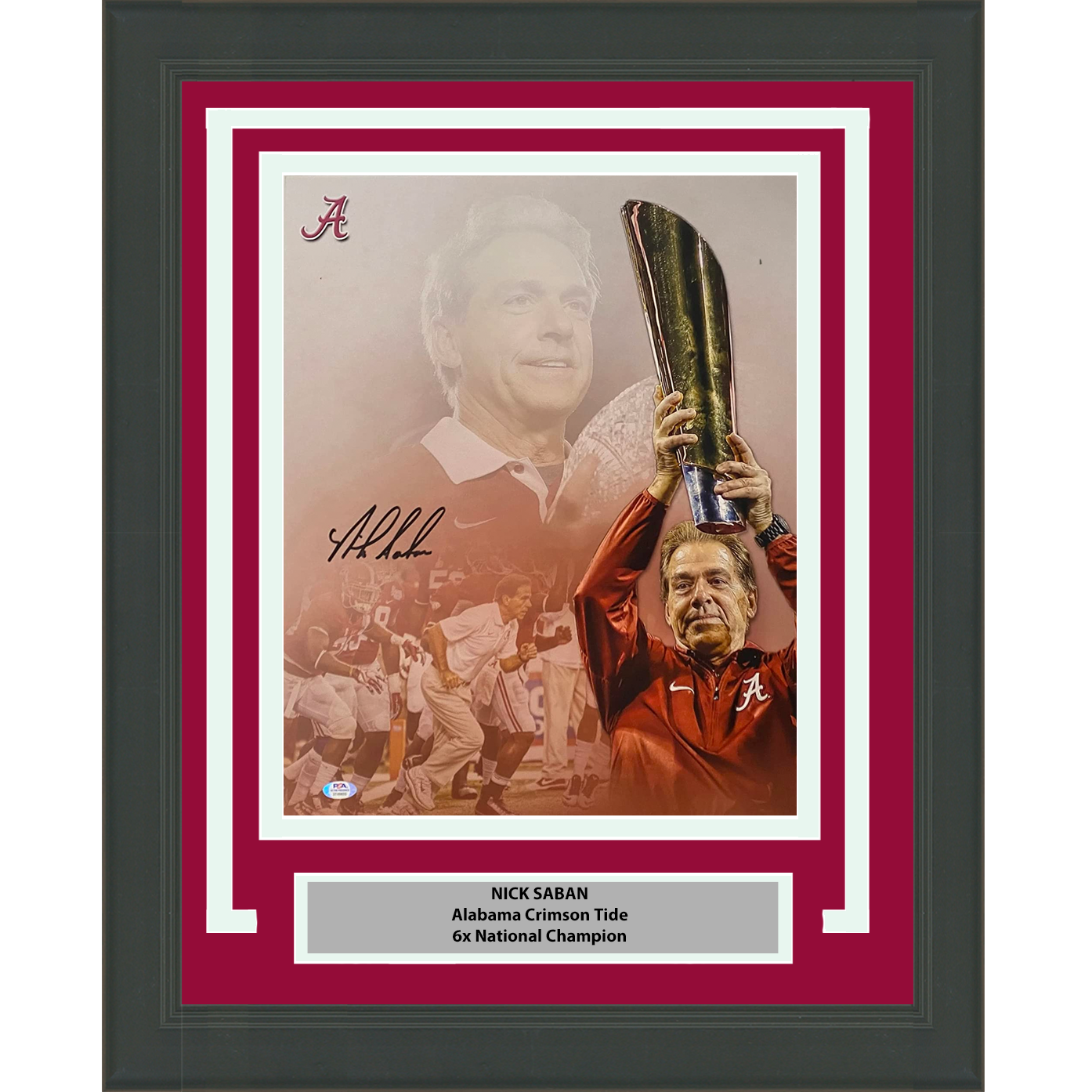 Framed Autographed/Signed Nick Saban Alabama Crimson Tide 16x20 College Football Photo PSA/DNA COA