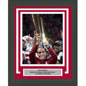 Framed Nick Saban Alabama Crimson Tide 8x10 NCAA Football Photo