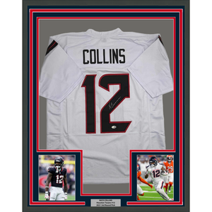Framed Autographed/Signed Nico Collins 35x39 Houston White Football Jersey JSA COA