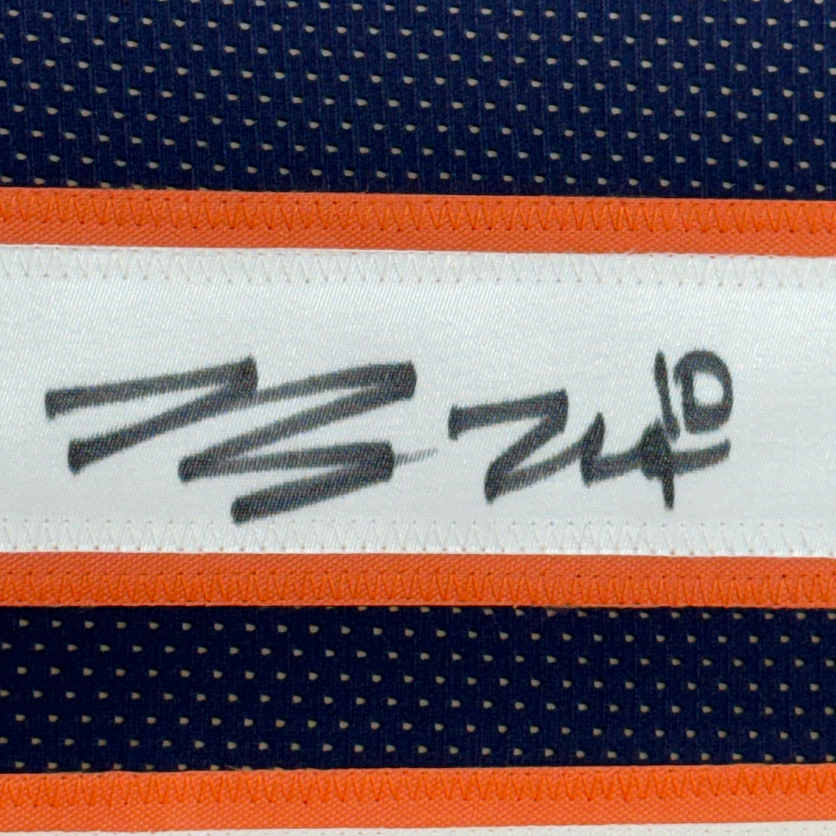 Framed Autographed/Signed Bo Nix 35x39 Denver Blue Football Jersey Beckett BAS COA