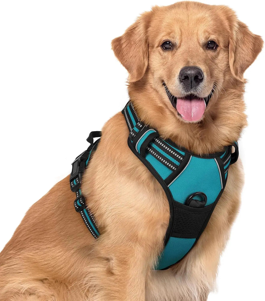 No-Pull Reflective Dog Harness, Heavy-Duty Oxford, Adjustable