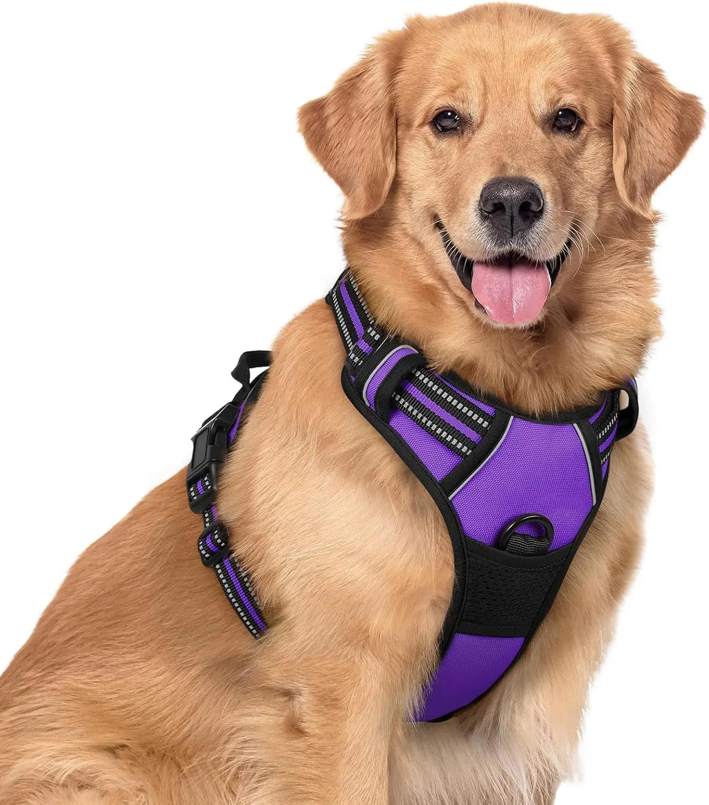 No-Pull Reflective Dog Harness, Heavy-Duty Oxford, Adjustable