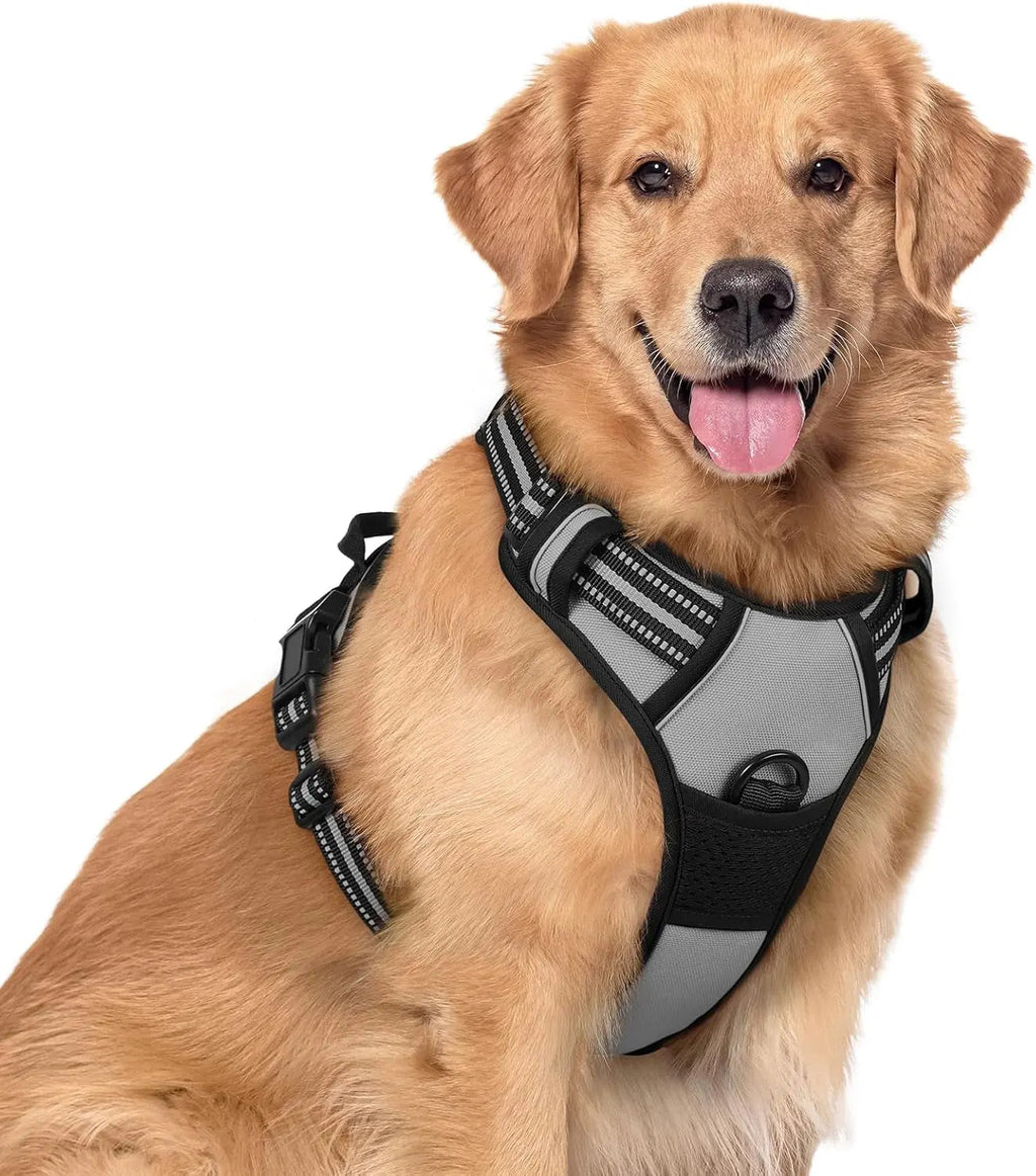No-Pull Reflective Dog Harness, Heavy-Duty Oxford, Adjustable