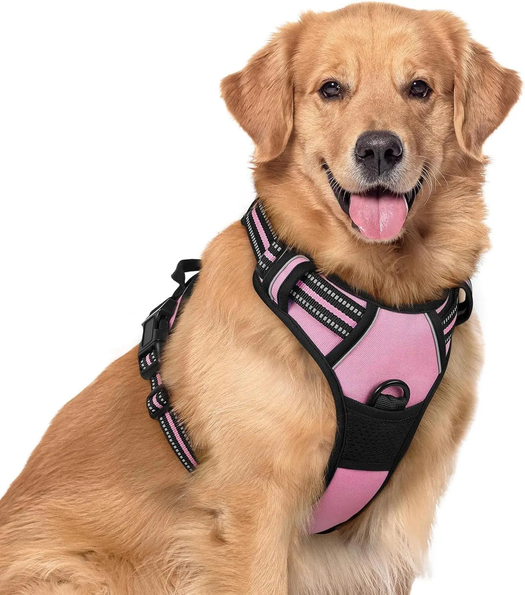 No-Pull Reflective Dog Harness, Heavy-Duty Oxford, Adjustable