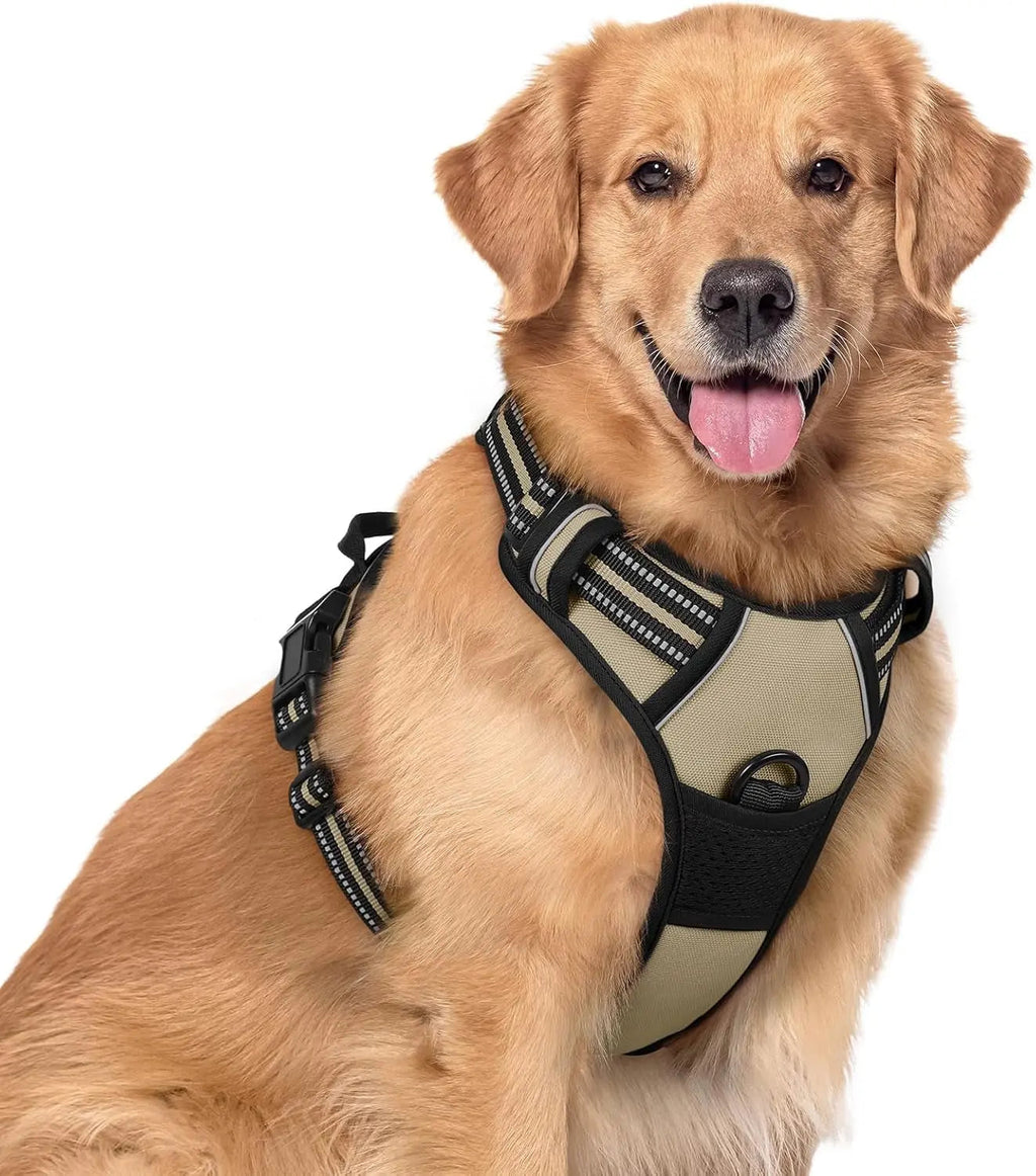 No-Pull Reflective Dog Harness, Heavy-Duty Oxford, Adjustable